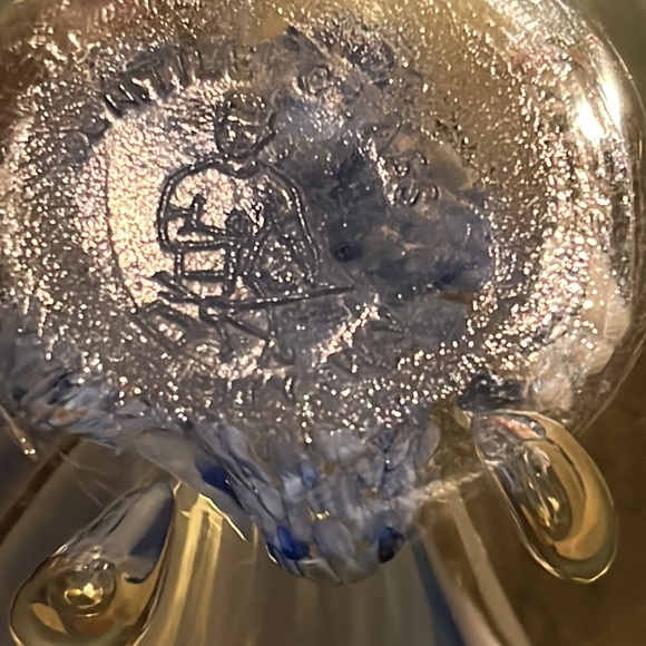 Signed Art Glass Paperweight Blue Flowers John Gentile Glass,  Star City WV - Picture 11 of 11